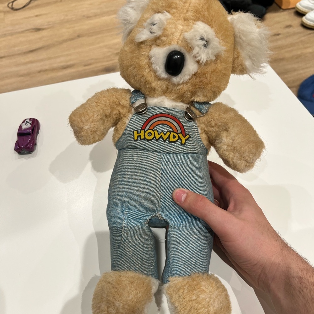 Greetings Vintage Koala Plush with Denim Overalls